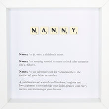 Load image into Gallery viewer, Nanny Scrabble Letter Tile Boxed Frame | MadeWithaSmile
