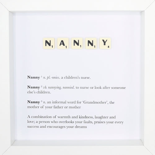 Nanny Scrabble Letter Tile Boxed Frame | MadeWithaSmile