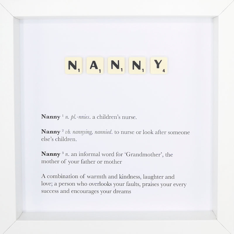 Nanny Scrabble Letter Tile Boxed Frame | MadeWithaSmile