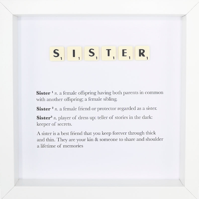 Sister Scrabble Letter Tile Boxed Frame | MadeWithaSmile