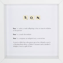 Load image into Gallery viewer, Son Scrabble Letter Tile Boxed Frame | MadeWithaSmile
