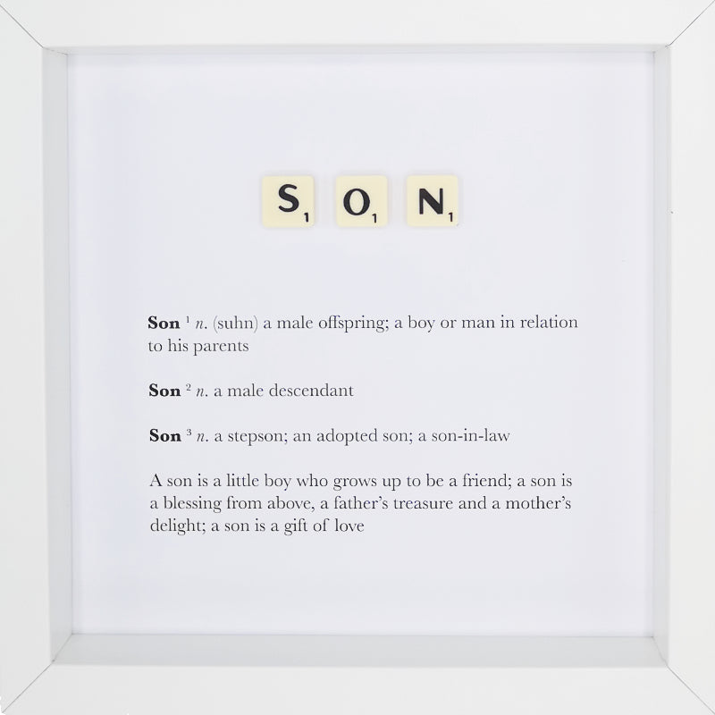 Son Scrabble Letter Tile Boxed Frame | MadeWithaSmile