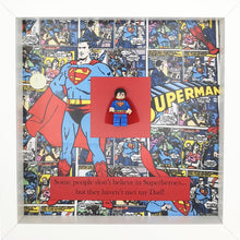 Load image into Gallery viewer, Superman Superhero Minifigure DC Comics Boxed Frame | MadeWithaSmile
