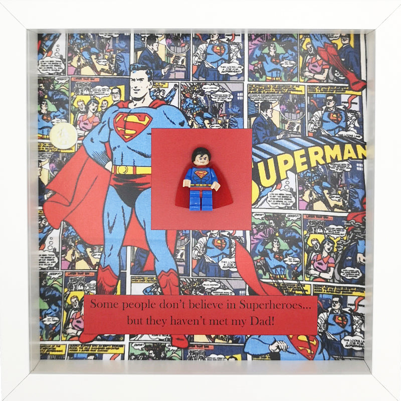 Superman Superhero Minifigure DC Comics Boxed Frame | MadeWithaSmile